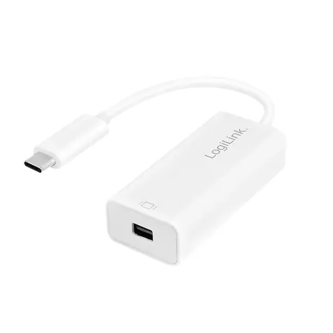 LogiLink USB-C na Mini DisplayPort bílá / Adaptér / USB 3.2 Gen1 / 4K 60Hz / 0,15 m