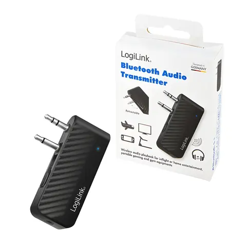 LogiLink Bluetooth audio vysílač černá / Audio vysílač / Bluetooth 5.1 / dosah 7 m / 3,5 mm