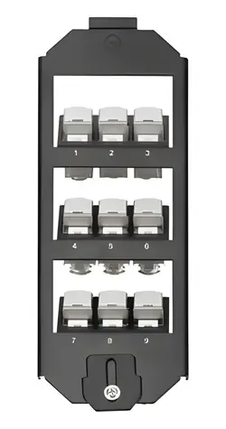Digitus podlahový držák Keystone modulů 9x / Držák Keystone modulů / do podlahové krabice / kov / černá