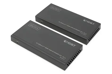 Digitus HDMI KVM Extender Set černá / HDBaseT extender / Full HD 70m / 4K 40m / USB KVM / PoC