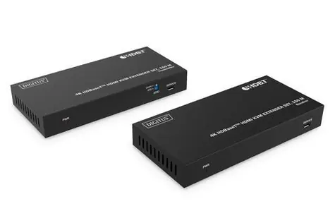 Digitus HDBaseT HDMI KVM extender set / Prodlužovač signálu / 4K 60Hz / USB 1.1 / 150 m / CAT6-8