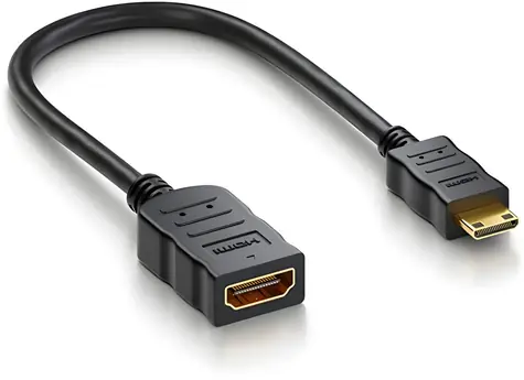 PremiumCord Flexi adaptér HDMI A samice - mini HDMI C samec / Redukce / ohebná / 13 cm / 4K 60Hz