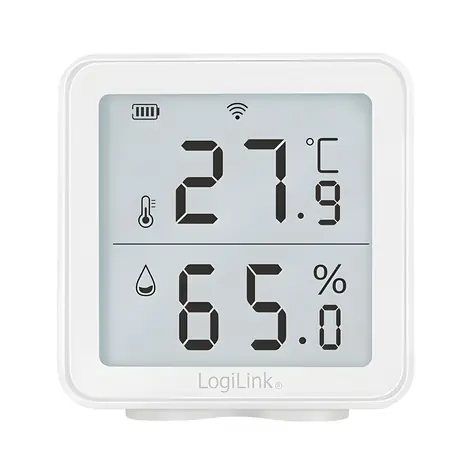 LogiLink Chytrý teploměr a vlhkoměr bílá / Senzor teploty a vlhkosti / Wi-Fi / Tuya / -10 až 55 °C
