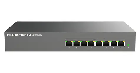 Grandstream GWN7701PA / Switch / Unmanaged / 8x GLAN / 8x PoE+ výstup / 145W