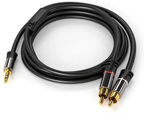 PremiumCord HQ kabel Jack 3,5mm - 2x CINCH (kjqcin015) / Propojovací kabel / Stereo / Stíněný / M/M / 1,5m