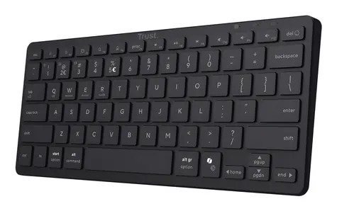 Trust Nado II černá / Bezdrátová klávesnice / Bluetooth / USB-C nabíjení / QWERTY US / Multimediální klávesy