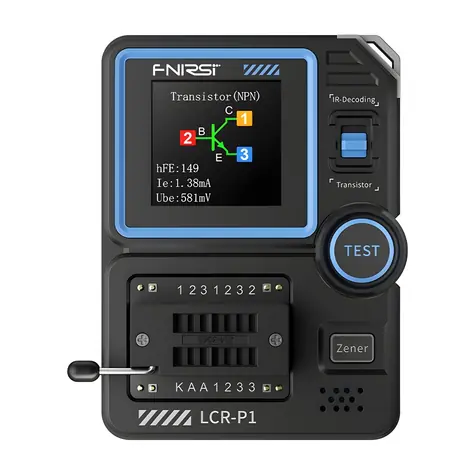 FNIRSI LCR-P1 / Tester elektronických součástek / LCR / tranzistory a diody / USB-C