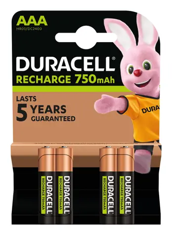 Duracell Recharge AAA / Nabíjecí baterie / 750 mAh / 1,2 V / 4 ks