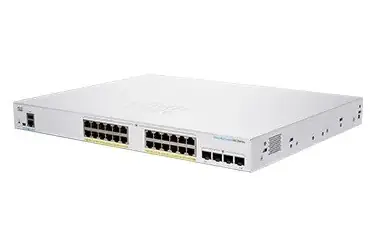 Cisco CBS250-24P-4X REFRESH / Switch / 24x GbE RJ-45 / 4x SFP+ / PoE+ 195W / fanless