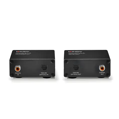 Lindy 70456 černá / Extender digitálního audia / Toslink a koaxiální / 150 m / Cat5e/Cat6
