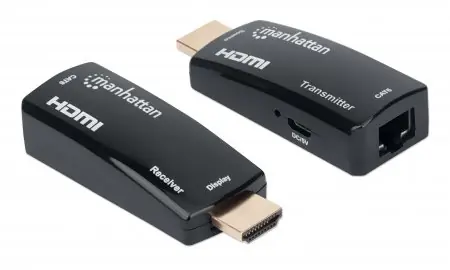 Manhattan HDMI extender kit / Prodlužovač signálu HDMI / Cat6 / max. 60 m / 1080p 60 Hz / PoC