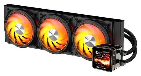darkFlash DE360 černá / AiO chladič CPU / 3x 120 mm / ARGB podsvícení / 800-2000 RPM / 36 dB / Intel + AMD