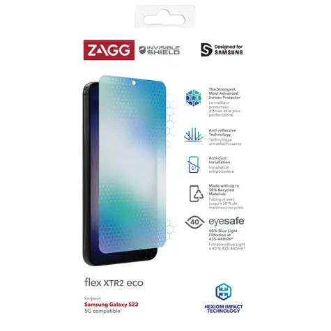 ZAGG InvisibleShield Flex XTR2 ECO / Hybridní ochranné sklo / Samsung Galaxy S23