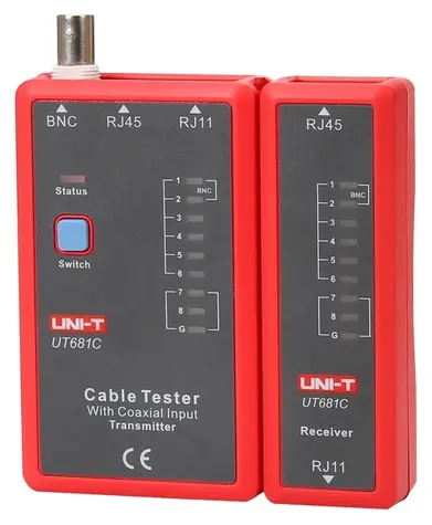 UNI-T UT681C / Tester síťových kabelů / RJ45 / RJ11 / BNC