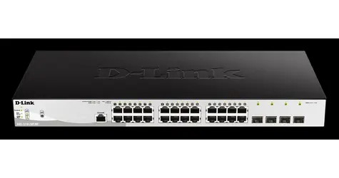 D-Link DGS-1210-28P/ME/E / Gigabit PoE Smart Switch / 24x GbE RJ-45 PoE / 4x GbE SFP / PoE 193W
