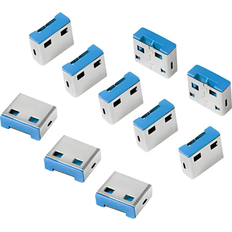 LogiLink AU0046 modrá / Blokovač USB portů / 10x zámek / USB Typ-A
