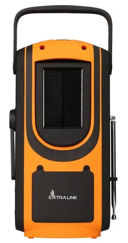 Extralink Power Ranger EPS-6000 černo-žlutá / Powerbanka / 6000 mAh / FM rádio / dynamo / solární panel