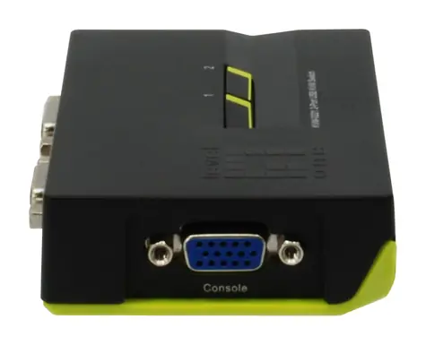 LevelOne KVM-0221 černá / KVM switch / 2 porty / USB / VGA / Audio / 2048x1536