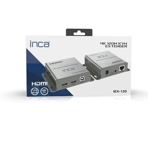 INCA IEX-120 / KVM extender / HDMI / Cat5e/Cat6 / USB-A / 4K / dosah 120 m