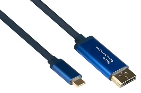 Good Connections SmartFLEX USB-C - DisplayPort modrá 1,5m / Kabel / DP 1.2 / 4K UHD 60Hz / 21,6 Gbit/s