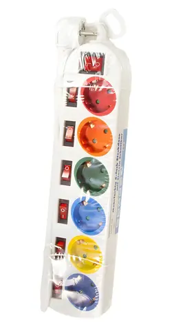 LogiLink prodlužovací kabel 6 zásuvek bílá / Prodlužovací kabel / spínatelné zásuvky / 1,5 m