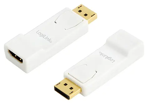 LogiLink CV0057 DisplayPort (M) - HDMI (F) bílá / Adaptér / Video / 1920 x 1080