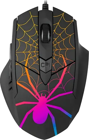 Tracer GAMEZONE Black Widow černá / herní optická myš / 1600 DPI / USB / 6 tl. + kolečko / LED podsvícení