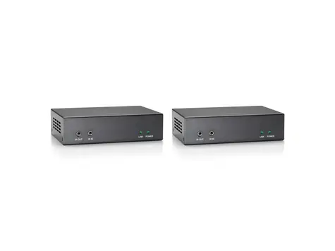 LevelOne HDMI extender Cat5 HDBaseT šedá / HDMI extender / 4K/30Hz / PoE / 100 m / IR & RS-232