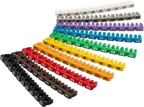 Goobay označovací klipy na kabel / Klipy na kabely / průměr 2,5-4 mm / čísla / 10x10 ks