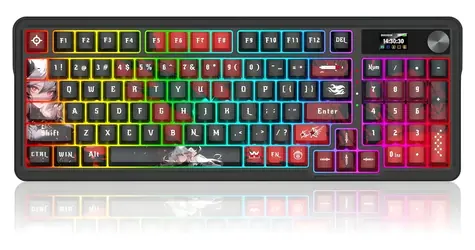 Redragon K719AK-RGB-PRO Artemis Pro černá / Bezdrátová herní klávesnice / mechanická / Lion Linear / RGB / USB / BT