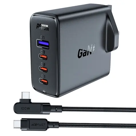 Acefast A40 GaN nabíječka černá / 3x USB-C / 1x USB-A / 100W