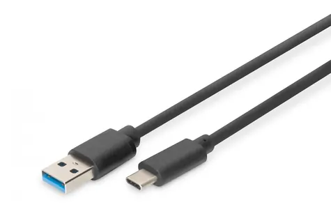 Digitus / USB kabel / USB-C (M) - USB-A (M) / USB 3.0 / 1 m / černá