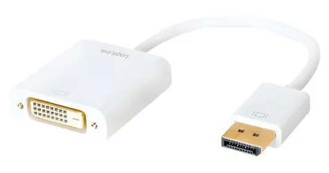 LogiLink CV0058B bílá / Redukce DisplayPort - DVI / 1920 x 1080 px / 0,15 m