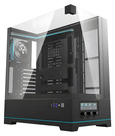 darkFlash DY450 PRO černá / ATX Mid Tower / ARGB / 1 ventilátor / 2x USB-A & 1x USB-C / průhledná bočnice / bez zdroje