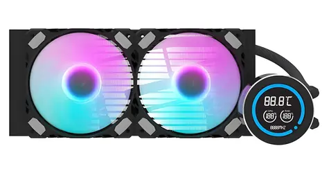 darkFlash DN-D240 černá / AiO chladič CPU / 240 mm / LCD displej / 2× 120 mm ARGB / Intel + AMD