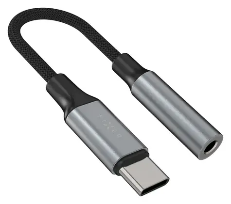 FIXED Link Space Gray / Redukce / USB-C na 3,5mm jack / hliníkové tělo / DAC