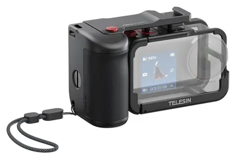 Telesin S6-FMS-22-TDJ / Ochranné pouzdro s rukojetí / pro DJI Osmo Action 3/4/5 / hliník, silikon