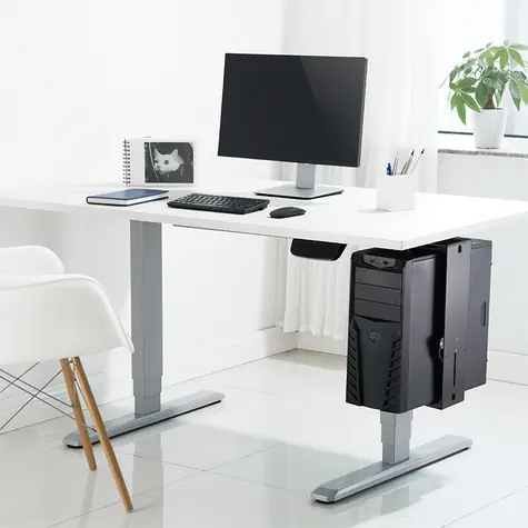 LogiLink Držák PC pod stůl černý / Držák PC / otočný / rychloupínák / do 10 kg