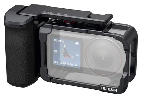 Telesin S6-FMS-36-TDJ černá / Ochranné pouzdro s rukojetí / pro DJI Osmo Action 6 / hliníková slitina