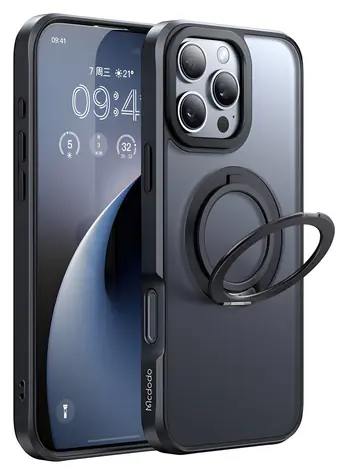 Mcdodo PC-4932 černá / Pouzdro / MagSafe / stojánek 360° / iPhone 16 Pro