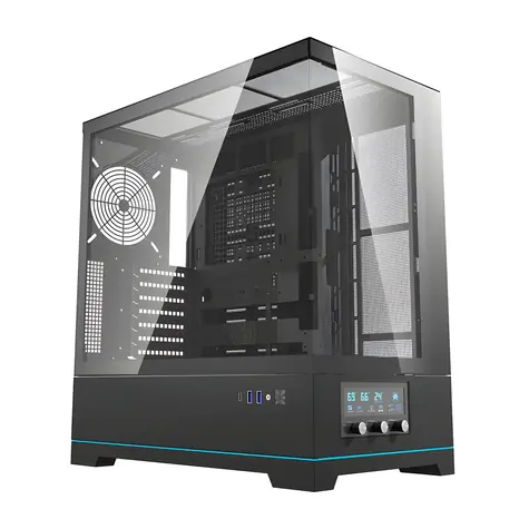 Darkflash DY451 černá / Počítačová skříň / ATX Mid Tower / Tvrzené sklo / Bez ventilátorů