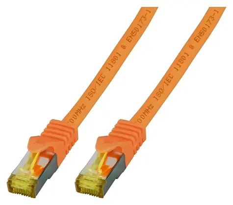 EFB Cat6a oranžová / Patch kabel / S/FTP / Cat7 Rohkabel / 1 m / RJ-45 / LSZH