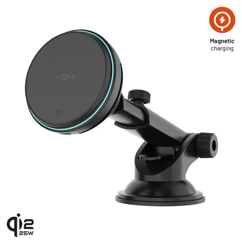 FIXED MagCool2 XL černý / Bezdrátový nabíjecí držák / aktivní chlazení / MagSafe / Qi2.2 / 25W