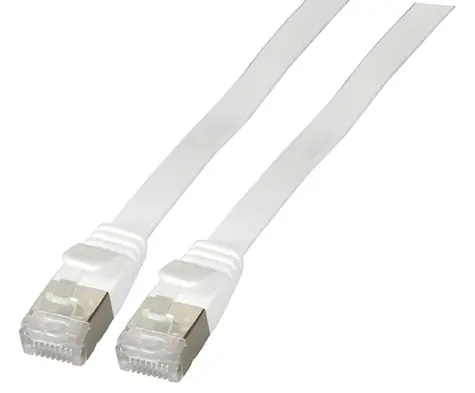 EFB U/FTP Cat6A 2 m bílá / Plochý patch kabel / RJ-45 / PVC / 10 Gbit/s