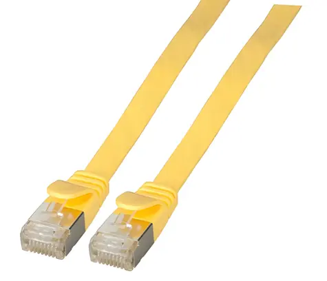 EFB U/FTP Cat6A 3 m žlutá / Plochý patch kabel / RJ-45 / PVC / 10Gbit/s