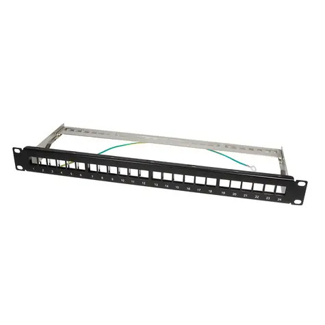 LogiLink Patch panel Keystone 24 portů, nezaplněný, černý / Patch panel / 19