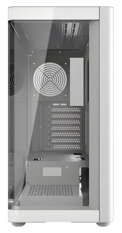 darkFlash DS900G bílá / ATX / bez ventilátorů / zakřivené tvrzené sklo / 1x USB 3.0 / bez zdroje