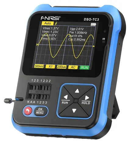FNIRSI DSO-TC3 / Multifunkční tester / Osciloskop / Tester tranzistorů / Generátor signálu / 3 v 1