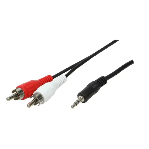 LogiLink Jack 3,5mm - 2x Cinch černá / Audio kabel / 1,5 m