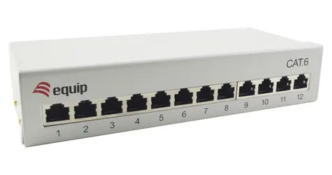 Equip / Patch panel / 12x RJ45 / Cat6 / stolní / 250MHz / bílá